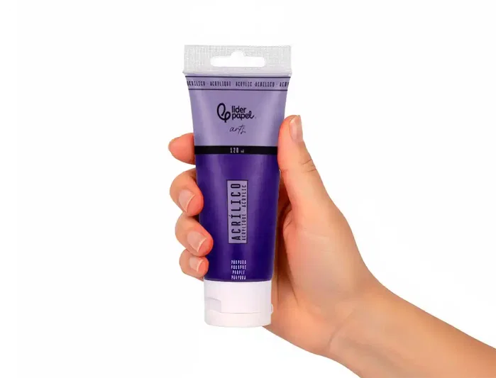 Liderpapel Pintura acrílica tubo de plástico 120 ml color Púrpura Liderpapel Pintura acrílica tubo de plástico 120 ml color Púrpura