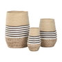 DKD Home Decor Set de 3 Maceteros de Fibra Trenzada Natural Marrón