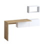 Hanah Home Escritorio de Estudio Blanco y Roble Ancho 145 cm x Alto 74 cm x Profundo 45 cm