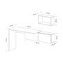 Hanah Home Escritorio de Estudio Blanco y Roble Ancho 145 cm x Alto 74 cm x Profundo 45 cm