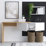 Hanah Home Escritorio de Estudio Blanco y Roble Ancho 145 cm x Alto 74 cm x Profundo 45 cm