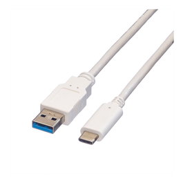 VALUE 11999011 Cable USB-A a USB-C 3.2 Gen 1 1m Blanco