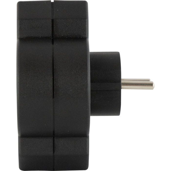 Rev Adaptador de enchufe triple con protección contra sobretensiones, negro Rev Adaptador de enchufe triple con protección contra sobretensiones, negro