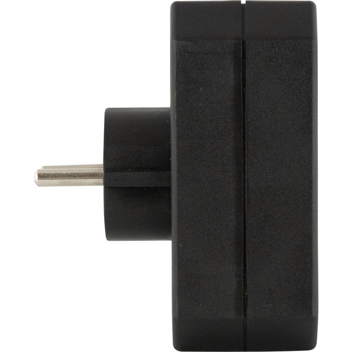 Rev Adaptador de enchufe triple con protección contra sobretensiones, negro Rev Adaptador de enchufe triple con protección contra sobretensiones, negro