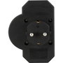 Rev Adaptador de enchufe triple con protección contra sobretensiones, negro