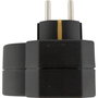 Rev Adaptador de enchufe triple con protección contra sobretensiones, negro
