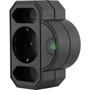Rev Adaptador de enchufe triple con protección contra sobretensiones, negro