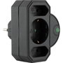 Rev Adaptador de enchufe triple con protección contra sobretensiones, negro