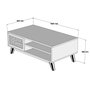 Hanah Home Mesa de Centro Walnut, Blue. Tablero Melamina 105x60x38.2cm. Diseño Moderno y Funcional.