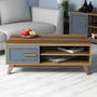 Hanah Home Mesa de Centro Walnut, Blue. Tablero Melamina 105x60x38.2cm. Diseño Moderno y Funcional.