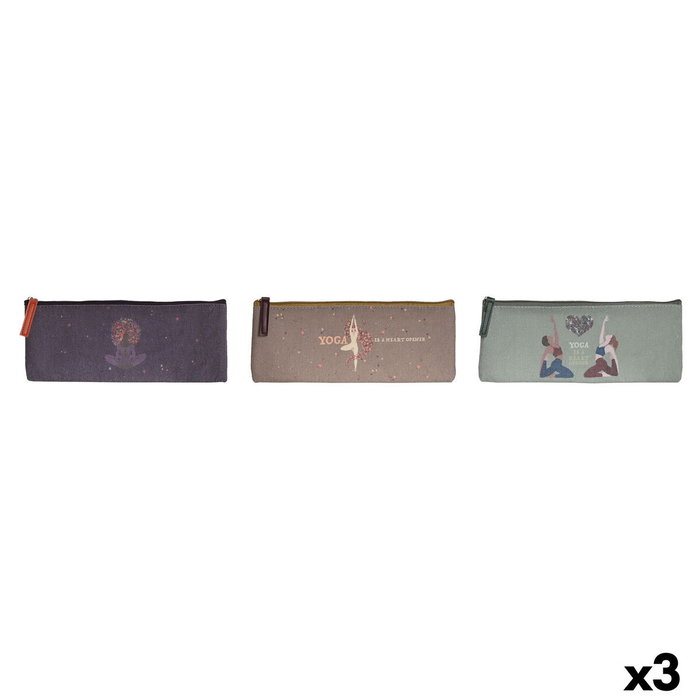 DKD Home Decor Estuche Canvas Poliéster Surtido Yoga 3 Unidades