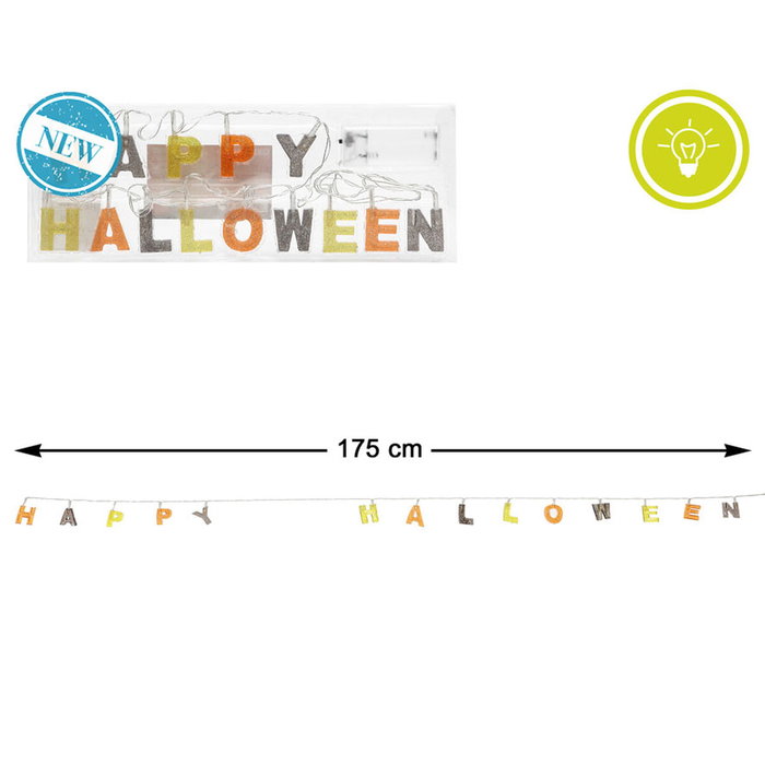 Atosa Guirnalda Luces Halloween Happy Halloween 175 cm LED Colores