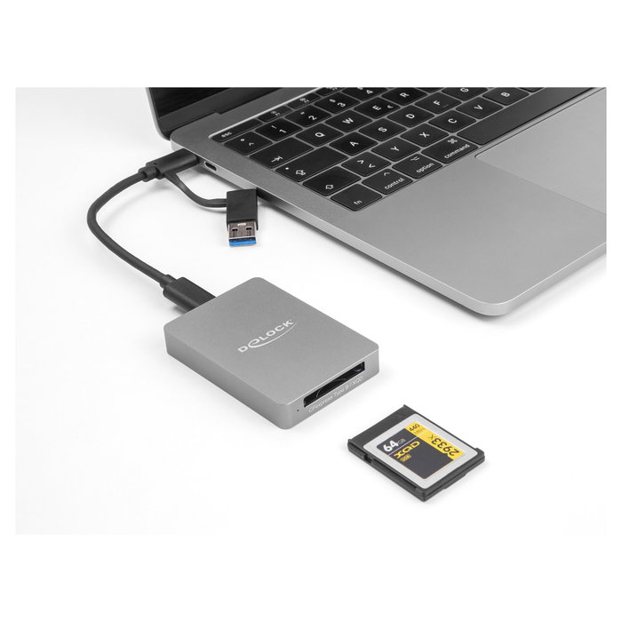 DeLOCK Lector de tarjetas USB Type-C para CFexpress o XQD Gris