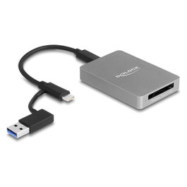 DeLOCK Lector de tarjetas USB Type-C para CFexpress o XQD Gris