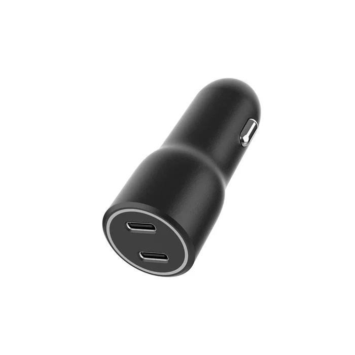 Gembird TA-UC-C2PD40-CAR-01 Cargador rápido de coche con 2 puertos USB Tipo C, 40W (2x20W PD), carga rápida, protección múltiple, para encendedor de cigarrillos, Negro