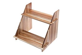 Leone Expositor Buffet 2 Estantes Madera de Acacia 65x20x40 cm