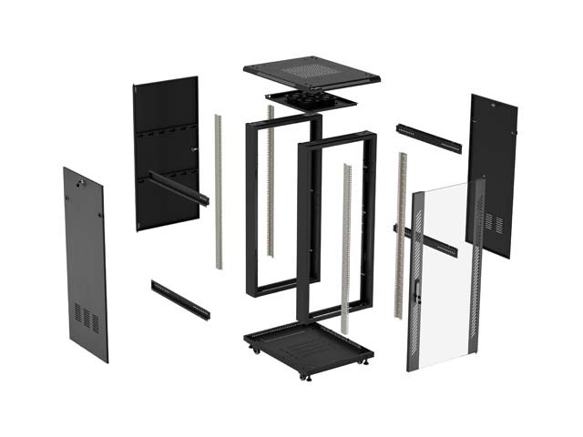Lanberg FF01-6818-12B Rack o bastidor independiente 18U Negro