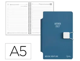Liderpapel Agenda de oficina 2027 día por página A5 celeste
