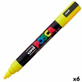 POSCA Marcador PC-5M Amarillo (Set de 6) punta forma de bala 1,8 - 2,5 mm no permanente