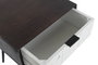 DKD Home Decor Mesita de Noche Moderna Wengue Blanco 38 x 50 x 45 cm con 1 Cajón de Mango y Metal