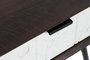 DKD Home Decor Mesita de Noche Moderna Wengue Blanco 38 x 50 x 45 cm con 1 Cajón de Mango y Metal