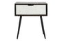 DKD Home Decor Mesita de Noche Moderna Wengue Blanco 38 x 50 x 45 cm con 1 Cajón de Mango y Metal