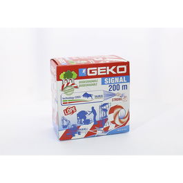 Geko Cinta Balizar LDPE Signal Biodegradable Blanca/Roja 70 mm x 200 m