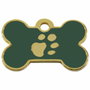 Placa identificativa para collar Imarc Verde Dorado Hueso Aluminio