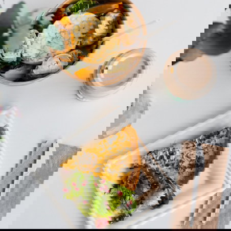 Algon Set 5 Platos Cuadrados Orgánicos de Caña 20 cm (24 Unidades)