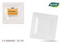 Algon Set 5 Platos Cuadrados Orgánicos de Caña 20 cm (24 Unidades)