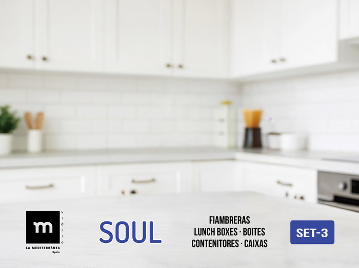 Inde Set 3 Fiambreras Rectangulares "Soul" de 370 ml, 640 ml y 1040 ml (8 Cajas)