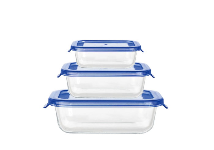 Inde Set 3 Fiambreras Rectangulares "Soul" de 370 ml, 640 ml y 1040 ml (8 Cajas)