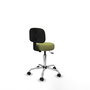 PIQUERAS Y CRESPO Silla Llanos giratoria verde oliva con base cromada
