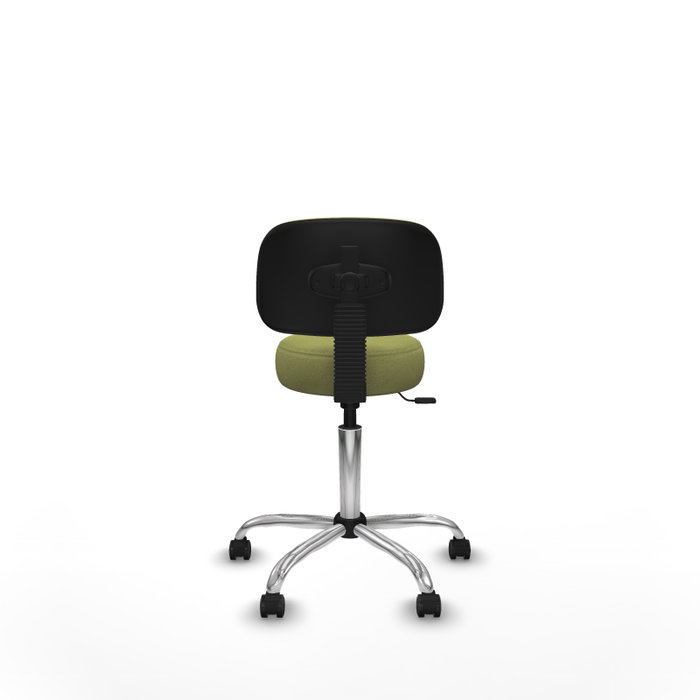 PIQUERAS Y CRESPO Silla Llanos giratoria verde oliva con base cromada PIQUERAS Y CRESPO Silla Llanos giratoria verde oliva con base cromada