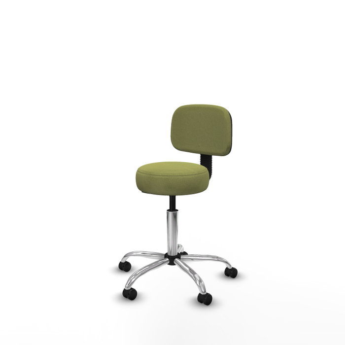 PIQUERAS Y CRESPO Silla Llanos giratoria verde oliva con base cromada PIQUERAS Y CRESPO Silla Llanos giratoria verde oliva con base cromada
