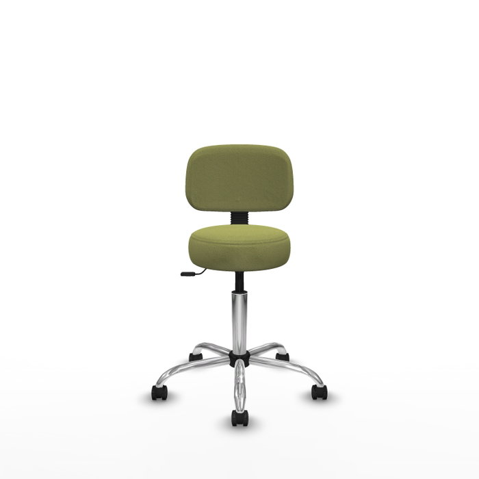 PIQUERAS Y CRESPO Silla Llanos giratoria verde oliva con base cromada PIQUERAS Y CRESPO Silla Llanos giratoria verde oliva con base cromada