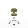 PIQUERAS Y CRESPO Silla Llanos giratoria verde oliva con base cromada