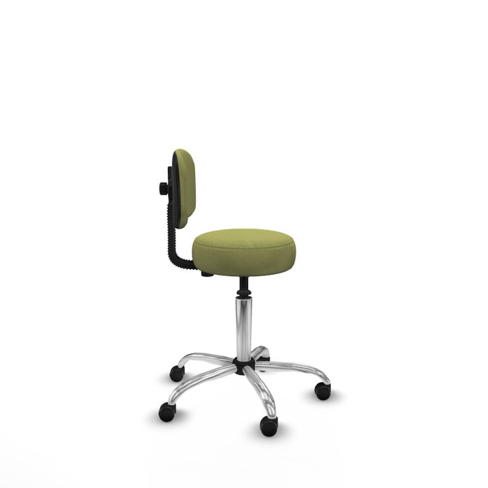 PIQUERAS Y CRESPO Silla Llanos giratoria verde oliva con base cromada PIQUERAS Y CRESPO Silla Llanos giratoria verde oliva con base cromada