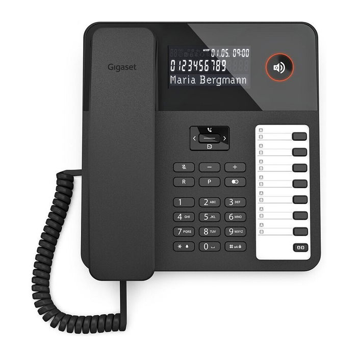 Gigaset DESK 600 Teléfono Analógico con Cable, Identificador de Llamadas, Negro