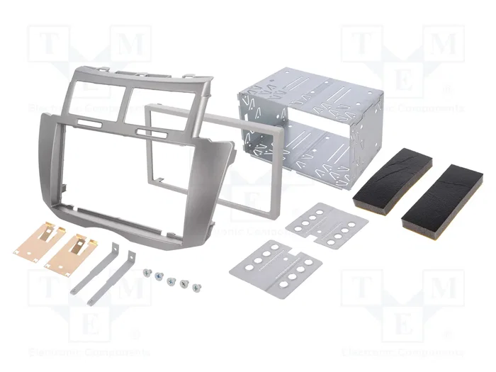 PER.PIC. Bastidor de montaje de radio 2 DIN para Toyota Yaris (2009+), Plata