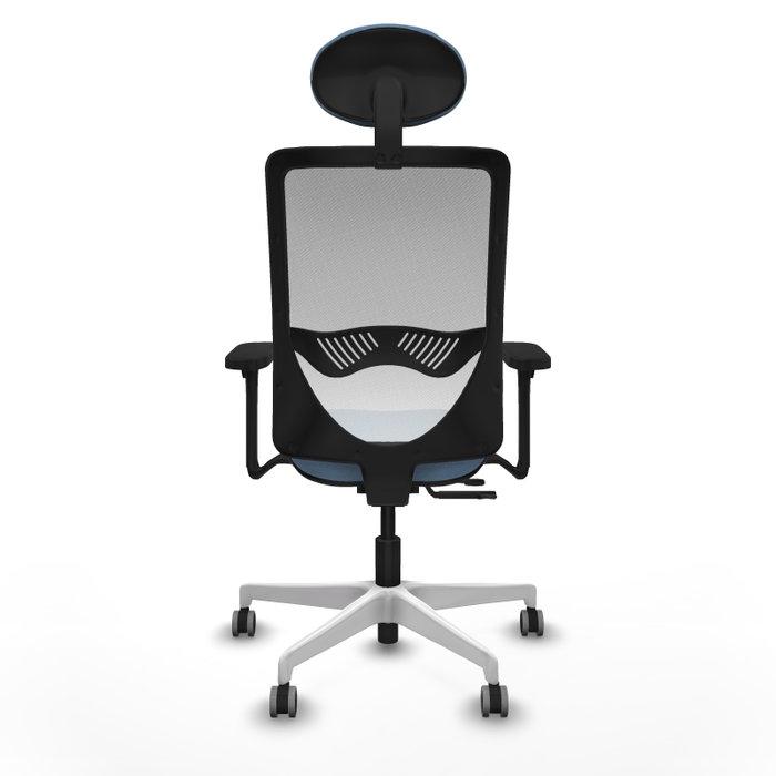 PIQUERAS Y CRESPO Silla de oficina Zulema con mecanismo Sincro/Traslack Azul cielo y Blanco
