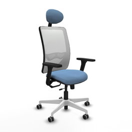 PIQUERAS Y CRESPO Silla de oficina Zulema con mecanismo Sincro/Traslack Azul cielo y Blanco
