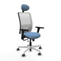 PIQUERAS Y CRESPO Silla de oficina Zulema con mecanismo Sincro/Traslack Azul cielo y Blanco