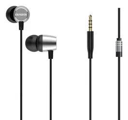 Aiwa Auriculares Intrauditivos ESTM-20SL con Micrófono, Cable 3.5mm, 10mm, Plateados, Incluye Almohadillas S/M/L