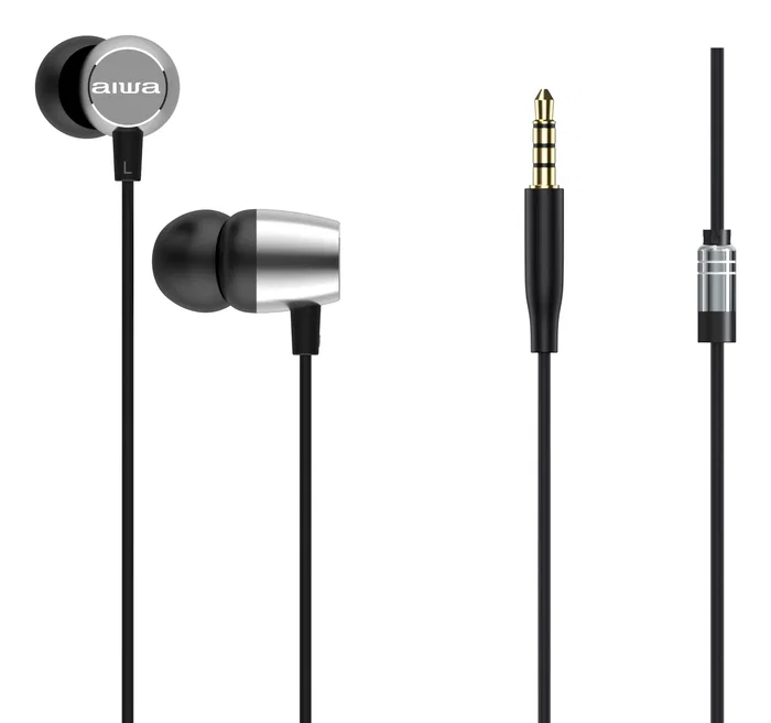 Aiwa Auriculares Intrauditivos ESTM-20SL con Micrófono, Cable 3.5mm, 10mm, Plateados, Incluye Almohadillas S/M/L Aiwa Auriculares Intrauditivos ESTM-20SL con Micrófono, Cable 3.5mm, 10mm, Plateados, Incluye Almohadillas S/M/L