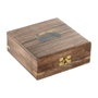 DKD Home Decor Set de 3 Piezas Decorativas con Mango de Madera, Latón y Brújula