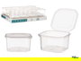 Leknes Fiambrera Rectangular de Plástico 750ml con Cierre Hermético, Transparente, 12.8x7.5x13.5 cm (Set de 24)