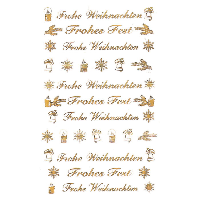 AVERY Zweckform Etiquetas Adhesivas Frohe Weihnachten, dorado, 9 unidades