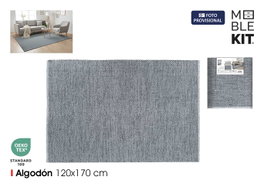Moblekit Alfombra de Algodón Gris 120x170cm