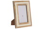 DKD Home Decor Marco de Fotos 10x15 Urban Natural Blanco Mango y Hueso 1.8 x 21.5 x 17 cm